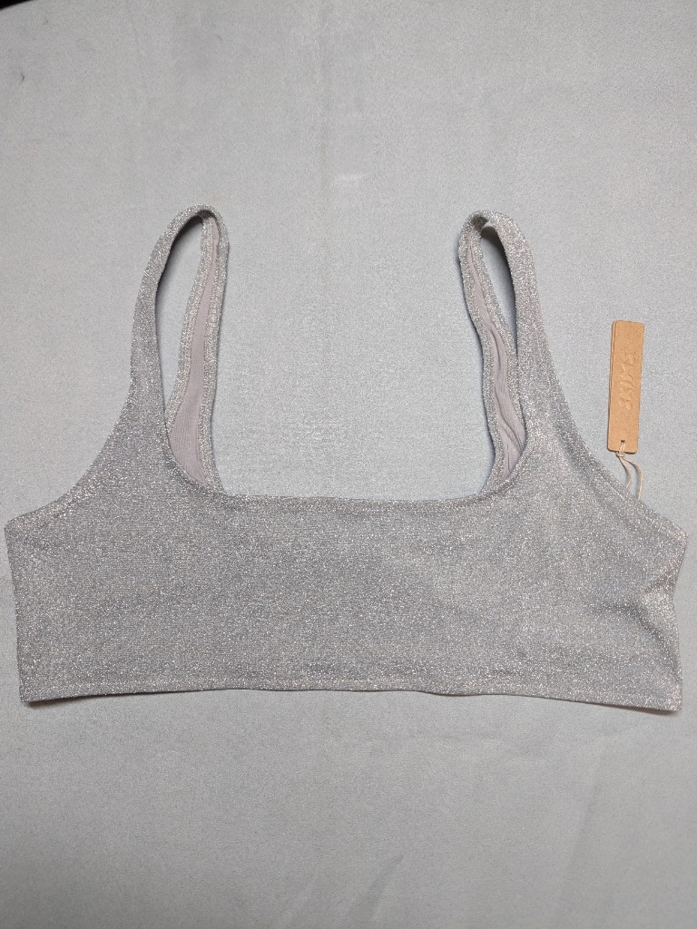 NWT Skims Glitter Swim Scoop Bikini Top - Size XLarge
